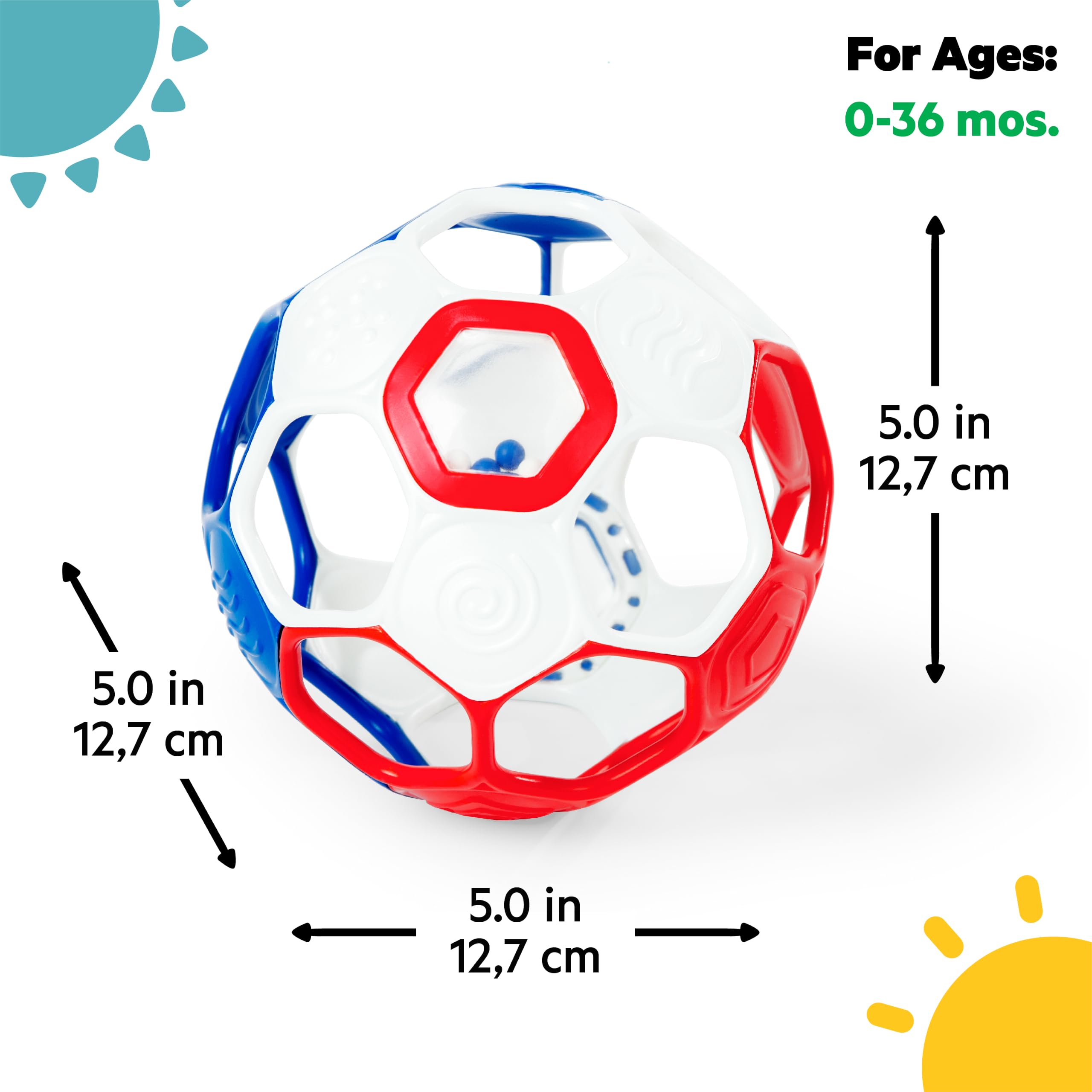 Amazon.com : Bright Starts Oball Grippin' Goals Rattle Soccer Ball